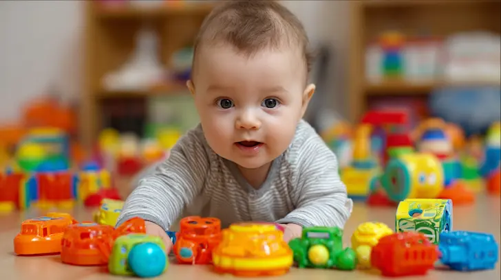 Illustration of infant-safe technical products with no small parts and reinforced seams