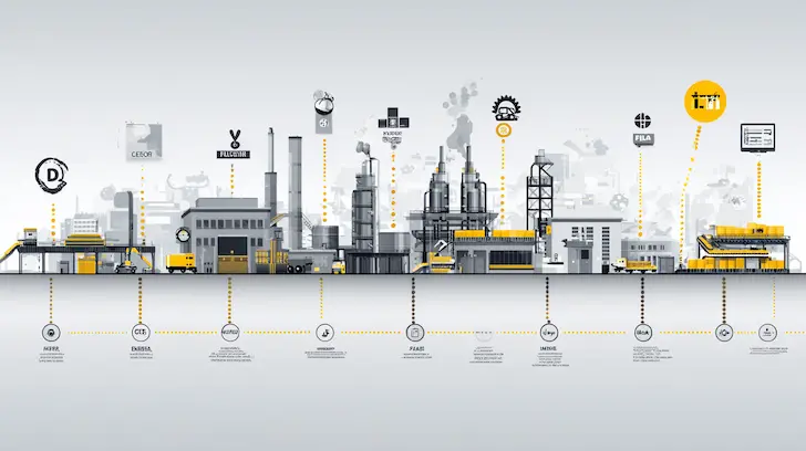 Evolution timeline of licensed technical product manufacturing